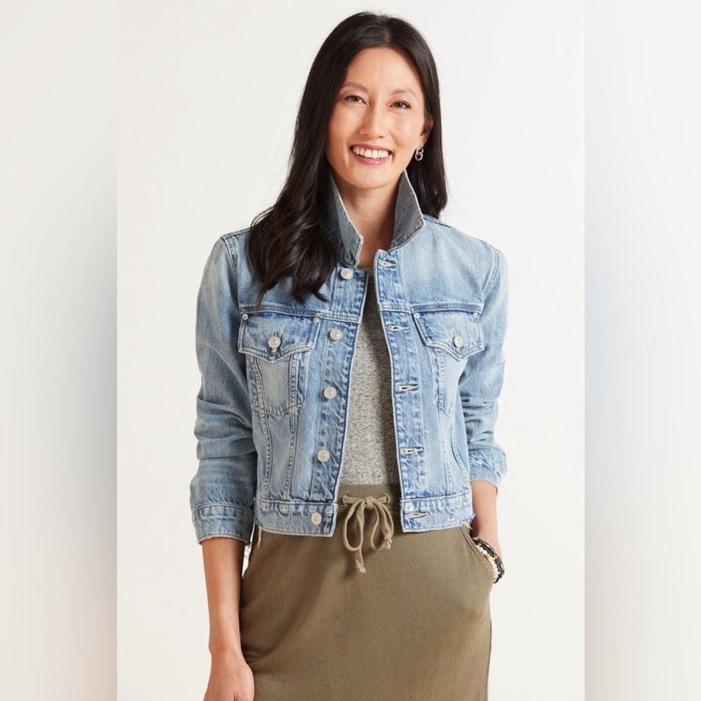 Hudson Cropped Trucker Denim Jacket Size: XS